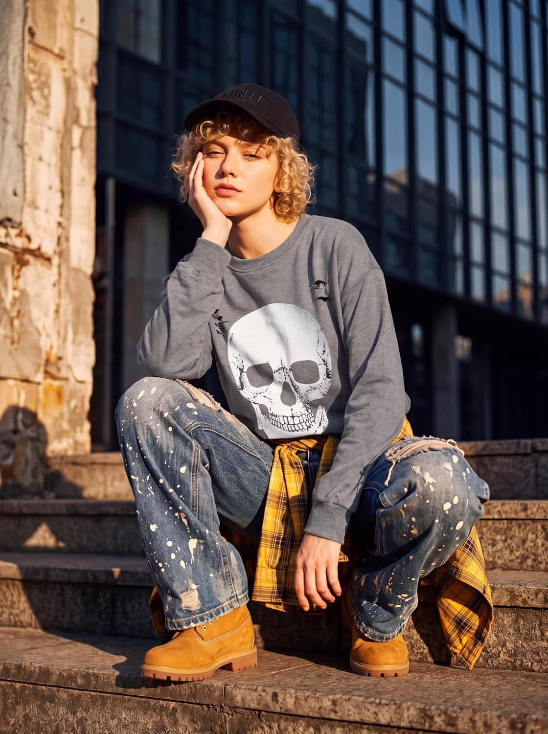 Women'S Halloween Sweatshirts Skull Shirts Fall Sweater