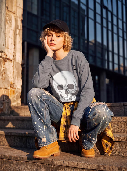 Women'S Halloween Sweatshirts Skull Shirts Fall Sweater