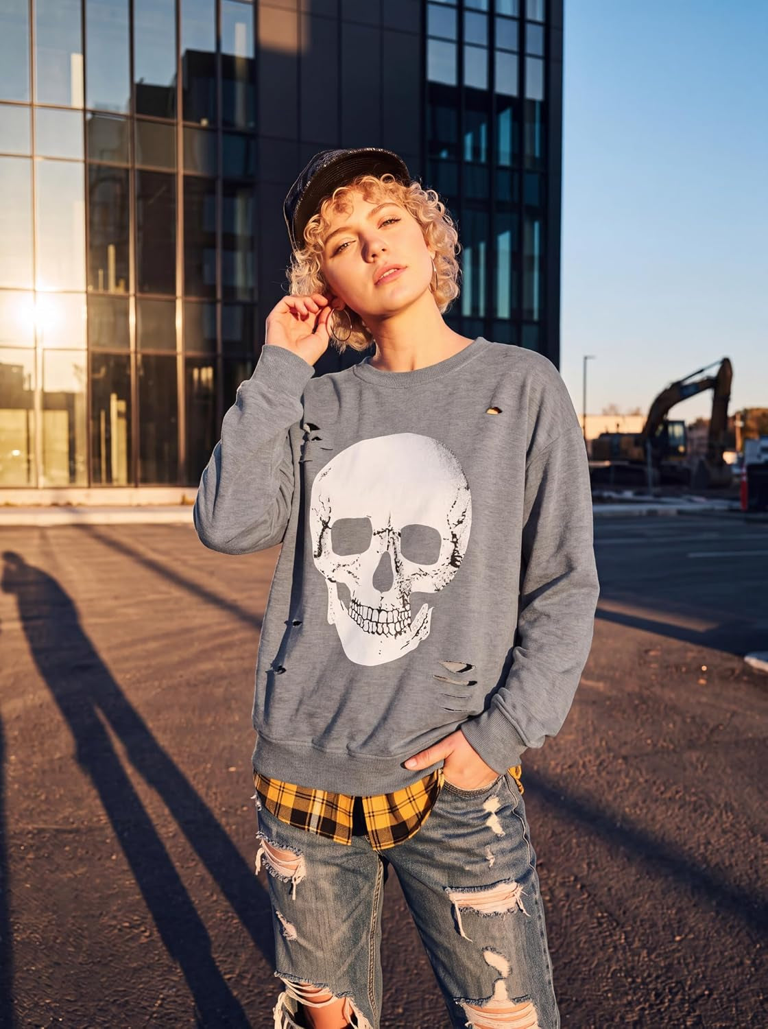 Women'S Halloween Sweatshirts Skull Shirts Fall Sweater