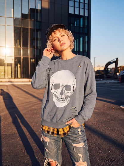Women'S Halloween Sweatshirts Skull Shirts Fall Sweater