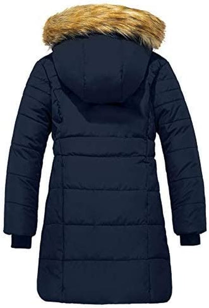 Girls' Long Winter Coat Waterproof Warm Puffer Jacket Hooded Parka