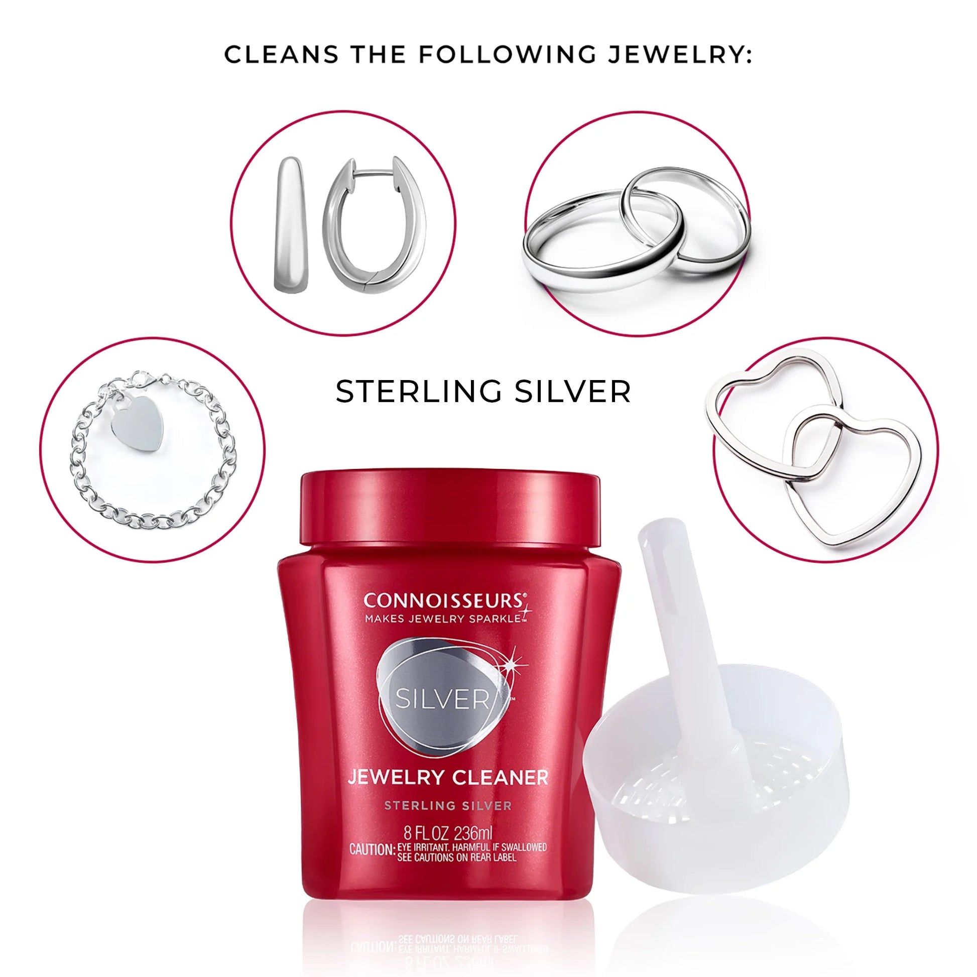 Silver Jewelry Cleaner, Sterling Silver Cleaner and Tarnish Remover, 8 Fl Oz