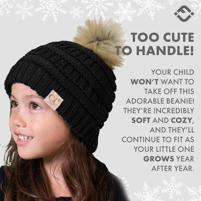 Toddler Pom Beanie – Kids Winter Hat for Ages 1–4, Baby Boy & Girl Knit Beanies, Warm Cozy Knit Snow Hats