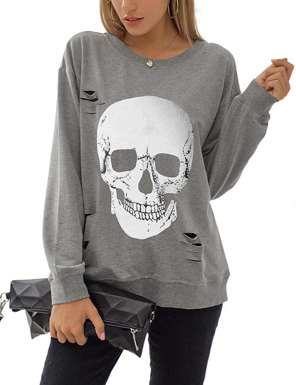 Women'S Halloween Sweatshirts Skull Shirts Fall Sweater